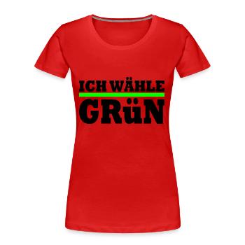 Ich wähle grün - Frauen Premium Bio T-Shirt - Rot - Vorne - Mia (176cm)