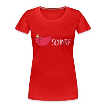 Ein scharfes Schaf - Frauen Premium Bio T-Shirt - Rot - Vorne - Mia (176cm)