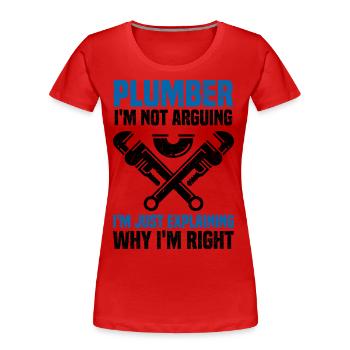 Klempner - Frauen Premium Bio T-Shirt - Rot - Vorne - Mia (176cm)