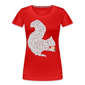 Squirrels from nuts with nut in the paw - Women's Premium Organic T-Shirt - red - Front - Mia (176cm)