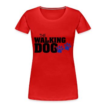 The Walking Dog Pfotenabdruck - Frauen Premium Bio T-Shirt - Rot - Vorne - Mia (176cm)
