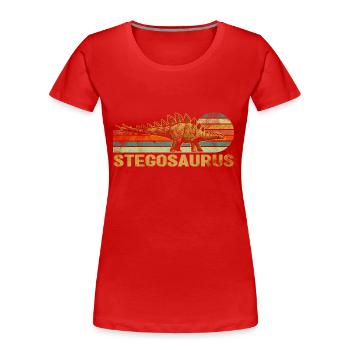 Stegosaurus - Frauen Premium Bio T-Shirt - Rot - Vorne - Mia (176cm)
