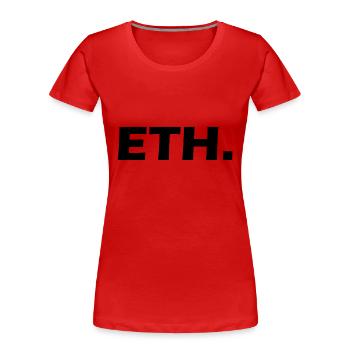 Ethereum - Frauen Premium Bio T-Shirt - Rot - Vorne - Mia (176cm)