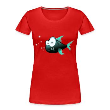 Fisch - Women's Premium Organic T-Shirt - red - Front - Mia (176cm)