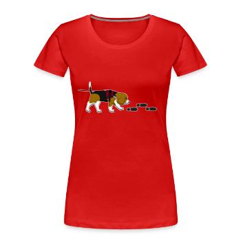 Mantrailing Beagle - Women's Premium Organic T-Shirt - red - Front - Mia (176cm)
