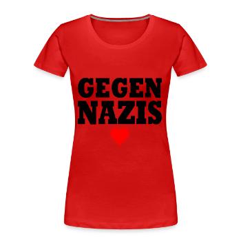 Gegen nazis - Frauen Premium Bio T-Shirt - Rot - Vorne - Mia (176cm)