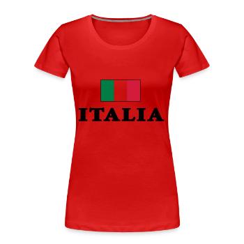 Italienfahne mit Italia Schriftzug - Frauen Premium Bio T-Shirt - Rot - Vorne - Mia (176cm)