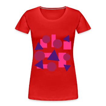 Geometric shapes (squares, circles, triangles) - Women's Premium Organic T-Shirt - red - Front - Mia (176cm)