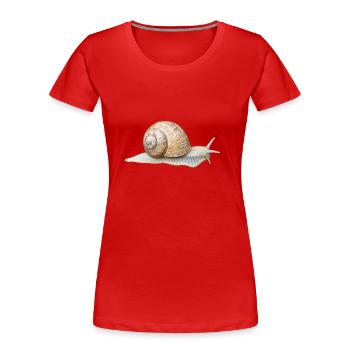 Schnecke - Weinbergschnecke - Frauen Premium Bio T-Shirt - Rot - Vorne - Mia (176cm)