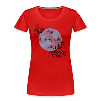 Yoga - Women's Premium Organic T-Shirt - red - Front - Mia (176cm)