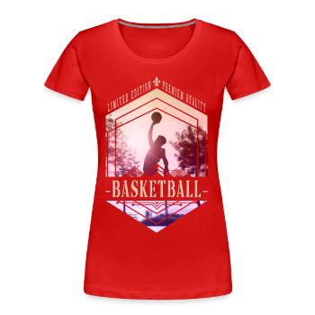 Basketball Basketballspieler Dunking Sport Spieler - Frauen Premium Bio T-Shirt - Rot - Vorne - Mia (176cm)