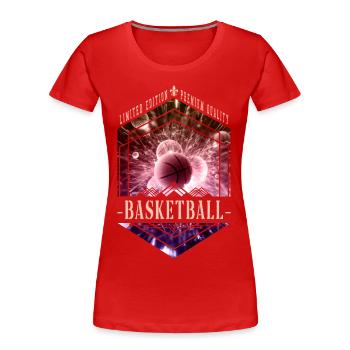 Basketball Basketballspieler Dunking Sport Spieler - Frauen Premium Bio T-Shirt - Rot - Vorne - Mia (176cm)