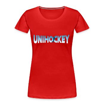 Unihockey - Frauen Premium Bio T-Shirt - Rot - Vorne - Mia (176cm)