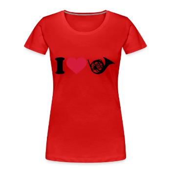 I love Cor chromatique - T-shirt bio Premium Femme - rouge - Devant - Mia (176cm)