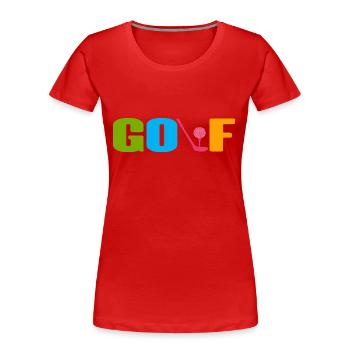 Golf Golfer - Frauen Premium Bio T-Shirt - Rot - Vorne - Mia (176cm)