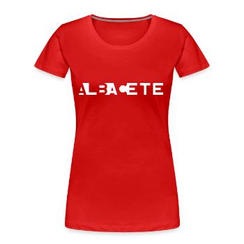 ALBACETE – Kastilien-La Mancha – Spanien - Frauen Premium Bio T-Shirt - Rot - Vorne - Mia (176cm)