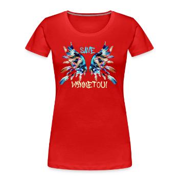 engelsflügel,flügel,angelwings,save winnetou - Frauen Premium Bio T-Shirt - Rot - Vorne - Mia (176cm)