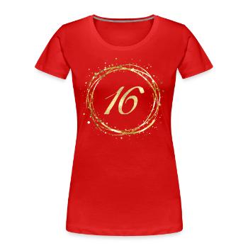 16 - Women's Premium Organic T-Shirt - red - Front - Mia (176cm)