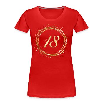 18 - Frauen Premium Bio T-Shirt - Rot - Vorne - Mia (176cm)