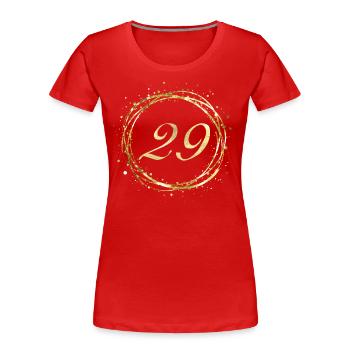29 - Women's Premium Organic T-Shirt - red - Front - Mia (176cm)