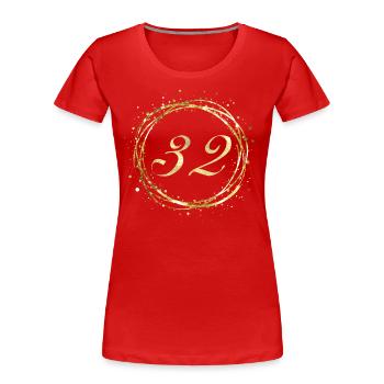 32 - T-shirt bio Premium Femme - rouge - Devant - Mia (176cm)