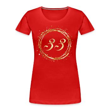 33 - Frauen Premium Bio T-Shirt - Rot - Vorne - Mia (176cm)