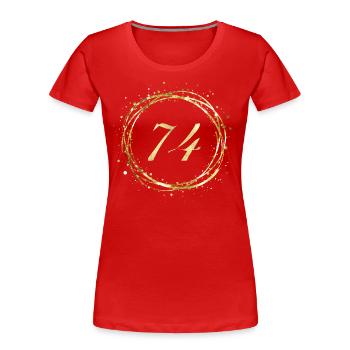 74 - T-shirt bio Premium Femme - rouge - Devant - Mia (176cm)
