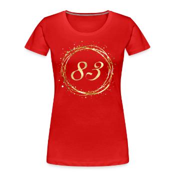 83 - T-shirt bio Premium Femme - rouge - Devant - Mia (176cm)
