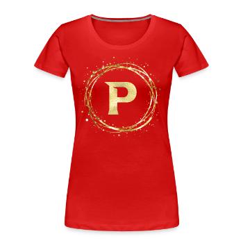 P - Women's Premium Organic T-Shirt - red - Front - Mia (176cm)