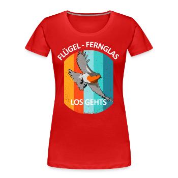 Vogelbeobachtung Vögel Beobachten Birding Vogel - Frauen Premium Bio T-Shirt - Rot - Vorne - Mia (176cm)