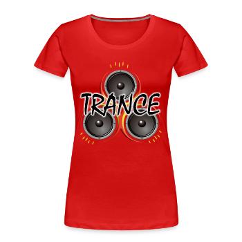 Trance mit Lautsprecher - Elektronische Musik - Frauen Premium Bio T-Shirt - Rot - Vorne - Mia (176cm)