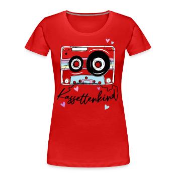 Kassettenkind 90er 80er Jahre Mottoparty Kassette - Frauen Premium Bio T-Shirt - Rot - Vorne - Mia (176cm)