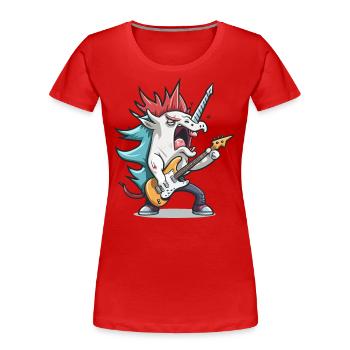 Magische Melodie - Frauen Premium Bio T-Shirt - Rot - Vorne - Mia (176cm)