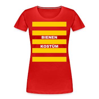 Biene Kostüm Bienen Kostüm Bienenkostüm Insekt - Frauen Premium Bio T-Shirt - Rot - Vorne - Mia (176cm)