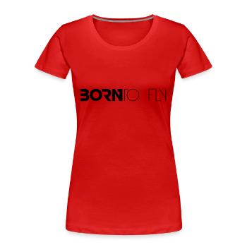 Born to Fly Heli Design - Frauen Premium Bio T-Shirt - Rot - Vorne - Mia (176cm)