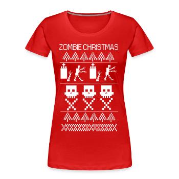 pull noel zombiechristmas - Women's Premium Organic T-Shirt - red - Front - Mia (176cm)