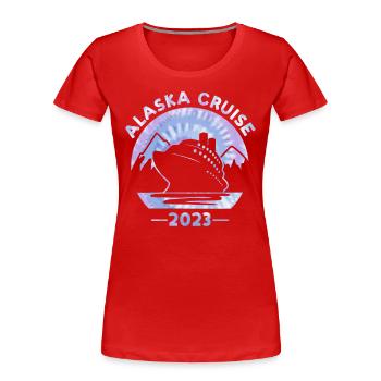 Alaska Cruise 2023 Tie Dye Print Familienreise - Frauen Premium Bio T-Shirt - Rot - Vorne - Mia (176cm)