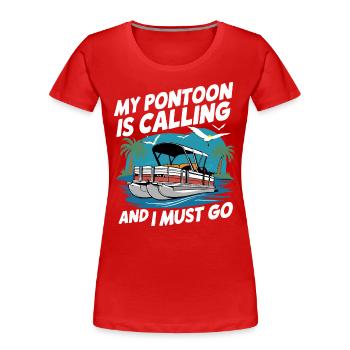 Pontonboot Kapitän Ponton Boote - Frauen Premium Bio T-Shirt - Rot - Vorne - Mia (176cm)