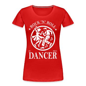 Rock’n’Roll Dancer Vintage Design - Frauen Premium Bio T-Shirt - Rot - Vorne - Mia (176cm)