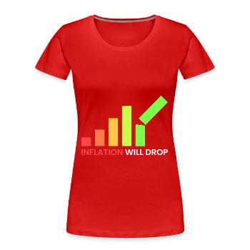 inflation will fall - Women's Premium Organic T-Shirt - red - Front - Mia (176cm)
