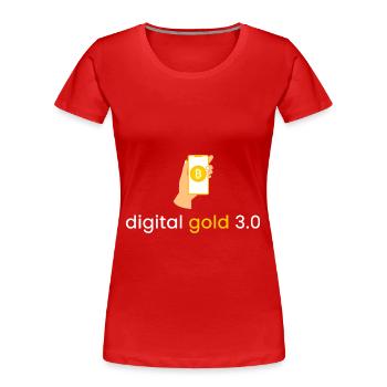digital Gold 3.0 - Women's Premium Organic T-Shirt - red - Front - Mia (176cm)