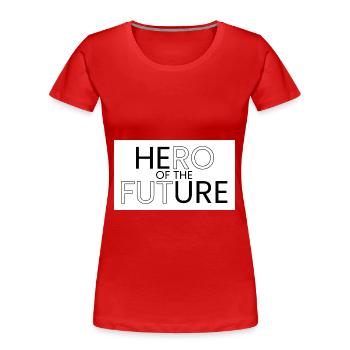 Held der Zukunft - Frauen Premium Bio T-Shirt - Rot - Vorne - Mia (176cm)
