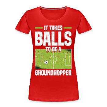 Idée cadeau de nettoyage | Stade de football Sports - T-shirt bio Premium Femme - rouge - Devant - Mia (176cm)