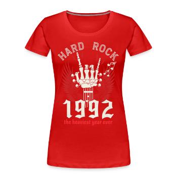 Hard Rock Musician 1992 30 Years Anniversary - Women's Premium Organic T-Shirt - red - Front - Mia (176cm)