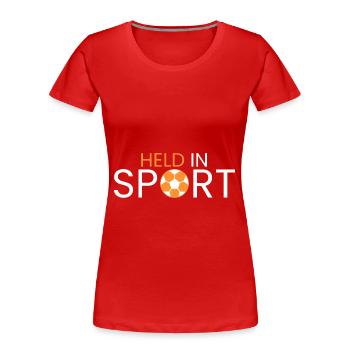 Héros dans le sport - T-shirt bio Premium Femme - rouge - Devant - Mia (176cm)