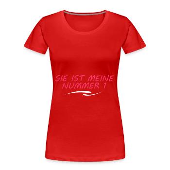 Sie ist meine Nummer 1 - Frauen Premium Bio T-Shirt - Rot - Vorne - Mia (176cm)