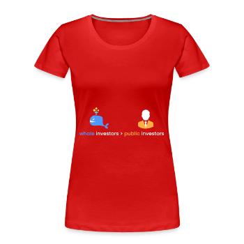 Les investisseurs de baleines > public - T-shirt bio Premium Femme - rouge - Devant - Mia (176cm)