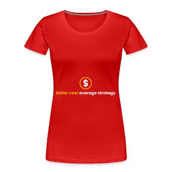 Stratégie de coût moyen en dollars - T-shirt bio Premium Femme - rouge - Devant - Mia (176cm)