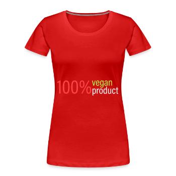100% vegan product - Women's Premium Organic T-Shirt - red - Front - Mia (176cm)