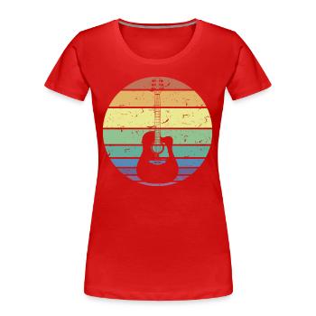 Retro Akustikgitarre Gitarrist Gitarrist Gitarrist Geschenk - Frauen Premium Bio T-Shirt - Rot - Vorne - Mia (176cm)